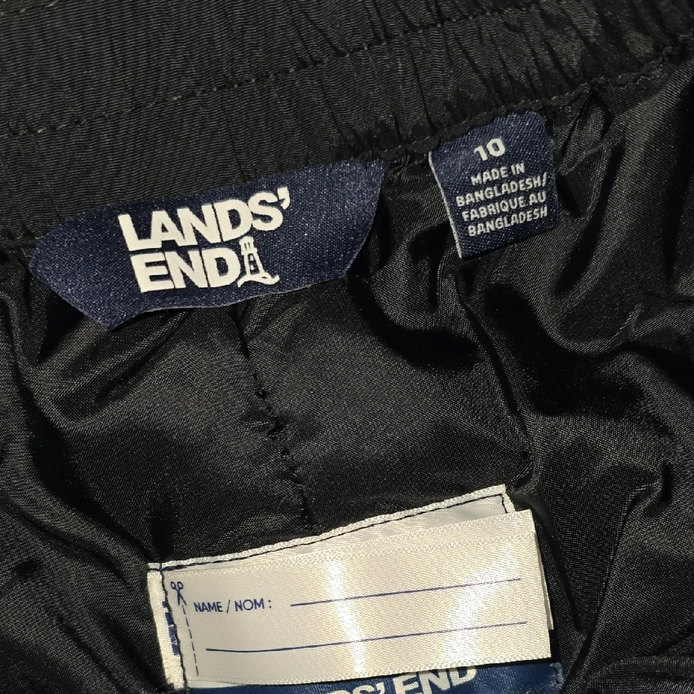 Lands' End Kids Squall Waterproof Insulated Iron Knee Black Snow Pants Size 10